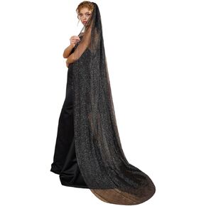 Wedding Veil Glitter Bride Veils Sparkle Bridal Veil with Metal Comb,1 Tier Star Sparkly Bride Veil