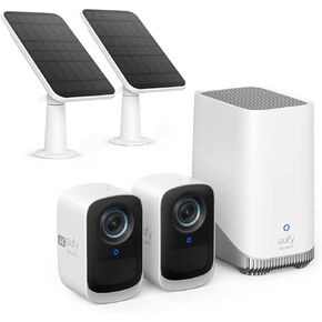 eufy security S300 eufyCam 3C 2-Cam Kit, Security Camera Outdoor Wireless, 4K Camera, Expandable Local Storage up to 16TB, Face Recognition AI, Spotlight, Color Night Vision, No Monthly Fee