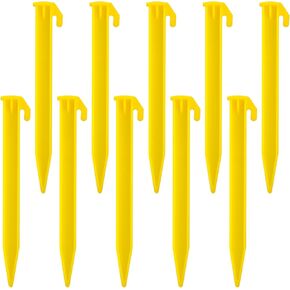 10 Pack 10 Pack Plastic Tent Stakes, 6 Inches Plastic Tent Pegs Durable Plastic Tent Spike Hook Awning Camping Caravan Pegs Accessory for Outdoor Lawn, Beach, Garden Decoration and Fixation
