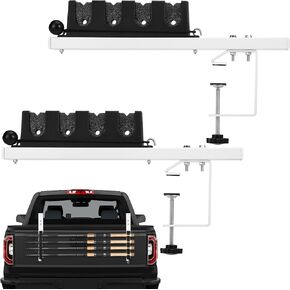 2 Pcs Fishing Rod Pole Holders for Truck Bed Fishing Pole Roof Rack Carbon Steel Clamp on Fly Accessories for Truck Bed or Boat