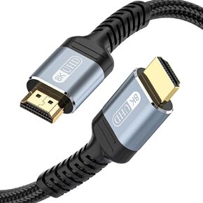8K Long HDMI 2.1 Cable 66ft, Fiber Optic HDMI Braided Cord, High Speed Active HDMI Cable, 48Gbps, 8K@60Hz 4K@120Hz, Dynamic HDR, eARC, HDCP 2.2&2.3, 3D, for HDTV Monitor Game Laptop Home Theatre