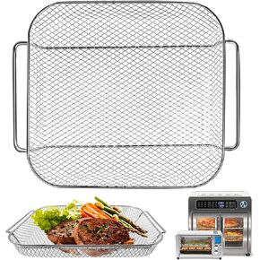 Air Fryer Basket Replacement for Emeril Lagasse 26 QT Extra Large Air Fryer Convection Toaster Oven, 12.5 * 10.2'' Non-stick Mesh Air Fryer Basket Wire Rack Accessories Parts, Dishwasher Safe