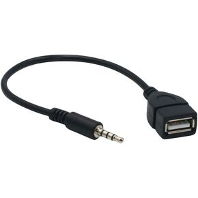 Car AUX Audio Cable 3.5mm to USB Card Reader, OTG Audio Cable for Mobile Phones, USB Drives, and Car Use