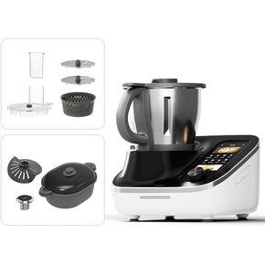 TOKIT Omni Cook C2 Chef Robot, Smart Cooking Machine with ACC Cutting and Slicing Set& Steamer Set- Slow Cooker, Stand Mixer, Chopper, Juicer, Blender, Sous-Vide, Knead, Sauté, Yogurt Maker