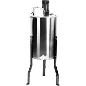 VIVO Honey Extractor 8 Frame Rack (4 Deep Frames), Food Grade Stainless Steel Honey Processing Equipment, Manual Crank Honeycomb Drum Spinner with Transparent Lid, BEE-V004B