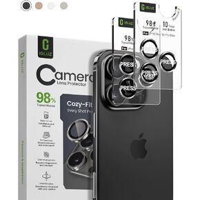 Igluz [1 حزمة حزمة العدسات شاشة شاشة واقي من أجل iPhone 16 Pro/iPhone 16 Pro Max/iPhone 15 Pro/iPhone 15 Pro Max [امتصاص قوي] [Case Friends] - Black Titanium