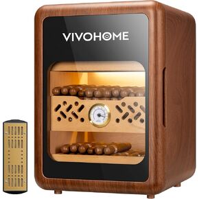 VIVOHOME 8L Electric Humidor, Cooling and Heating Temperature Control System with Water Humidifer and Spanish Cedar Wood Drawer Shelves, High-end Gift for Men