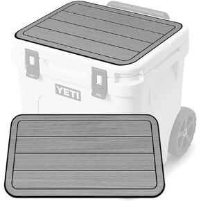 SeaDek EVA Mat Cooler Pad fits YETI | Peel & Stick Application | Non Slip Comfort Accessories - Teak Lines (StormGray-Black)