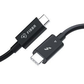FIBBR Thunderbolt 4 USB C Cable 3.3ft, 100W Charging, 40Gbps,Intel Certified USB 4.0 USB 4.0 C to USB C Cable, Supporting 8K@60Hz Display