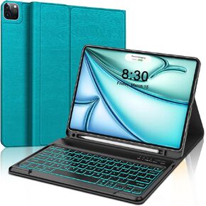 Keyboard Case for iPad Pro 12.9-inch 6th Gen 2022, 7 Color Backlit, Rechargeable, Wireless Detachable Bluetooth Keyboard, Smart Folio Cover with Pencil Holder for iPad Pro 12.9" 5th/4th/3rd Generation
