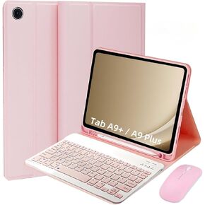 Keyboard Case for Samsung Galaxy Tab A9+ / A9 Plus 11inch 2023 - with S Pencil Holder Case and Mouse Detachable Keyboard Case (Black)