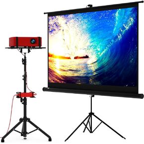 60" Projector Screen with Stand & Universal Projector Tripod Stand