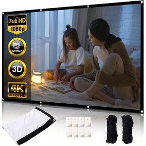 Projection Screen 120 inch, Washable Projection Screen 16:9 Foldable Portable ProjectionScreen, Suitable for Home Cinema Indoor and Outdoor Occasions Support Double-Sided