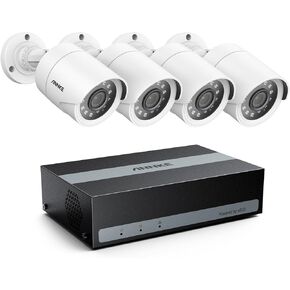 ANNKE Security Camera System, 8CH 3K Lite DVR with 1TB eSSD, H.265 Hybrid 5-in-1 Surveillance DVR, AI Human& Vehicle Detection, 4X 2MP Bullet Wired White Cams with 100ft/30m Night Vision, IP66