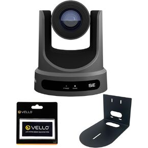 PTZOptics Move SE SDI/HDMI/USB/IP PTZ Camera (Gray) with 20x Optical Zoom Bundle with HuddleCamHD Black HCM-1 Small Universal Wall Mount Bracket and Anti-Static Screen Cleaning Wipes