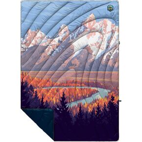 Rumpl The Original Puffy National Parks Collection | Printed Outdoor Camping Blanket for Traveling, Picnics, Beach Trips, Concerts | Grand Teton National Park, 1-Person