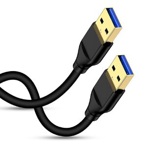 كابل USB إلى USB 6ft ، USB A إلى USB ذكر إلى كابل USB من الذكور USB A 3.0 A إلى كبل ذكري مزدوج USB