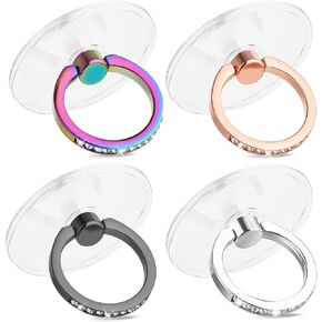 Cell Phone Ring Holder, Phone Case Ring, Bling Phone Ring Holder Grip with Rhinestone Finger Grip 360° Rotation Compatible with Phones Tablets Case