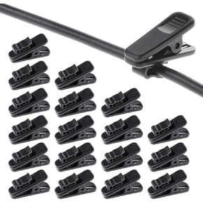 30Pcs Earbud Clips Headphone Cable Clips Earphone Wire Clip Black Cable Cord Clamp Hooks Clothing Collar Headset Clamp for 2-4mm Headphone Wire