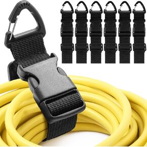 6 Pack 1.5 x 22Inch Adjustable Extension Cord Holder Organizer with Triangle Clips Heavy Duty Storage Straps Extension Cord Hanger for Men Workshop and Garage Organization and Storage