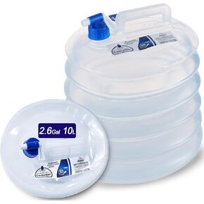 2 Pack 1.32/2.64/3.96 Gallon Collapsible Water Container, Water Storage Containers BPA Free, Camping Cooking Carrier Jug for Water Pack for Hiking & Emergency Water Pouches