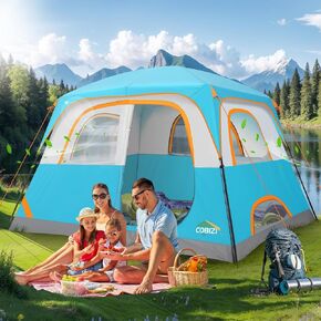 COBIZI Tents for Camping 4/6 Person Camping Tent with Rainfly and Screen, Easy Setup Lightweight Portable Waterproof Outdoor Tent with Carry Bag for Backpacking, Hiking, Family Travel