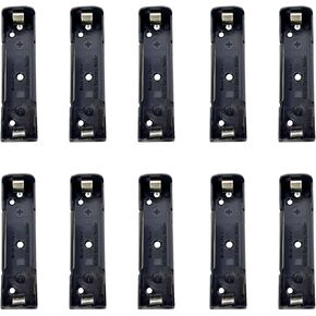 10-Pack 18650 Battery Holder for PCB Mounting, 1-Slot Each, Flat-Top Lithium Batteries Only, Nickel-Plated Steel Pins, DIY & Electronics Projects