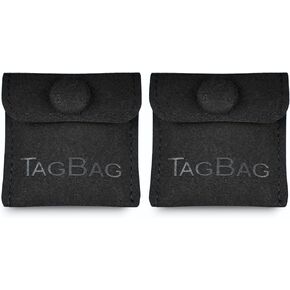 Tag-Bag™ - Discreet & Secure AirTag Pouch (2 Pack) | No-Stick, No-Bulk, No-Glue | Protect & Hide Your Tracker in Bags, Wallets & Clothing (Black, 2 Pack)