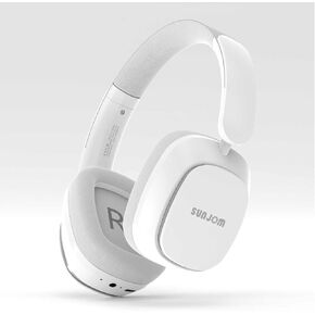 Remix 130H Playtime Wireless Over-Ear Headphones, ANC/ENC Active Noise Cancelling, Foldable Rotatable Lightweight Bluetooth Headphones with Microphone Type-C for Call Travel Sports Gym (White)