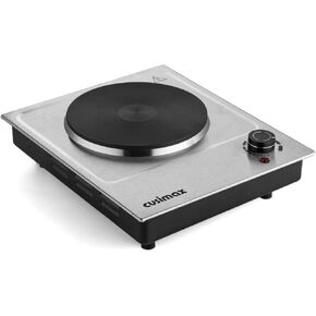 CUSIMAX Electric Hot Plate, 1500W Single Burner, Hot Plate for Cooking Electric Burner, Portable Countertop Burner Stainless Steel, Easy to Clean