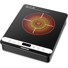 Portable Electric Stove AiedCom Fast Heating 1800W Induction Cooktop with Touch Panel, Hot Plate Countertop Burner with Child Safety Lock, 10 Temp&Power Level, Timer, Auto-Shutdown, Plug in