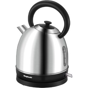1.7L Electric Kettle, Cute Water Boiler with Thermometer & Auto Shut-Off, 1200W Fast Boiling Kettle for Home Kitchen Office, BPA-Free, Boil-Dry Protection (Stainless Steel Sanding)