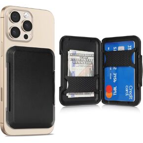 Compatible with Magsafe Wallet, Magnetic Wallet for iPhone 16 Pro Max/15 Pro/14 Plus/13/12 Series,Magnetic Phone Card Holder for Women Men-Black