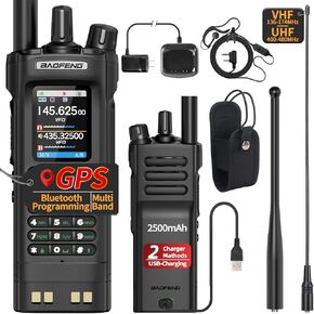 BAOFENG Radio UV-32 Ham Radio 10W Long Range Handheld NOAA Weather Receiver Rechargeable Walkie Talkies with GPS, AM, Copy Frequency, USB-C Rechargeable Battery