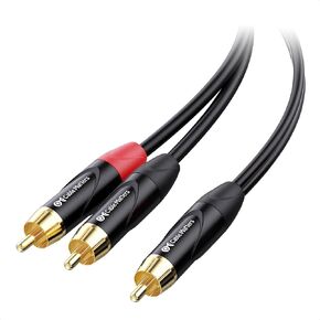 Cable Matters RCA Splitter Cable 1 Male to 2 Male - 6ft, RCA Y Splitter 1 Male to 2 Male for Subwoofer, Speaker, Audio System or Home Theater