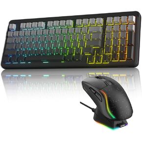 DAREU Wireless Keyboard and Mouse:A950 Wireless Gaming Mouse & EK98PRO Gasket Wireless Gaming Keyboard Combo