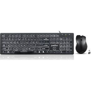 Perixx PERIBOARD-317 Backlit Keyboard with Wireless PERIMICE-621 Mouse Combo