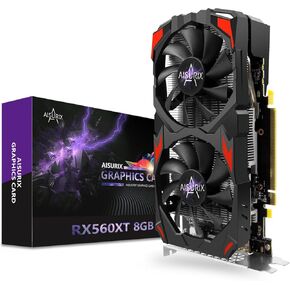RX 560 XT 8GB GDDR5 Graphics Card,1792SP,128Bits, PC Gaming Video Card, Computer GPU, PCI Express x16 3.0 with Freeze Fan Stop for Desktop Computer Tarjeta Gráfica