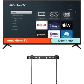 Onn 40-Inch Class FHD 1080p LED Smart TV HDR 60Hz Refresh Rate Compatible with Alexa & Google Assistant + Free Wall Mount (No Stands) 100058007 (Renewed)