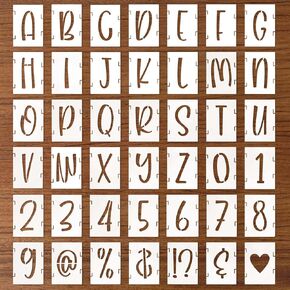 42 Pcs Alphabet Stencils 1 inch Reusable Plastic Letter Stencils and Number Templates for Painting on Wood Small Spray Paint Stencils for Fabric Rock Chalkboard Door Porch Wall Signage DIY Craft