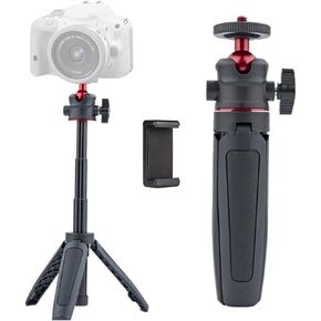 Compact 3-Section Extendable Tripod with Ball Head - Portable Desktop Stand for Smartphones, Cameras & Live Streaming
