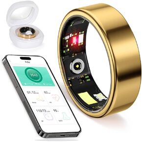 Smart Ring Fitness Tracker Ring for Men Women - Health Sleep Heart Rate Blood Oxygen Blood Pressure Tracker, IP68, Compatible with iOS & Android, Remote Photograph, Utra Battery Life, Family Care