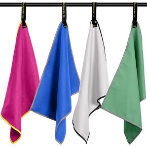 Elite Tail Magic -8 Pack - Lightweight Soft Compact Travel Towel | Quick Drying Backpacking Towel Ultralight with Loop Strap | Sport and Gym Microfiber Face Cloth Yoga | Small 12.5 x 9.9 inches