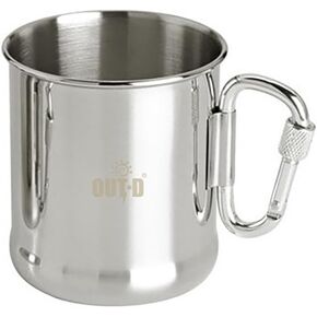 500ml Stainless Steel Camping Mug Outdoor Backpacking Cup with Carabiner Handle for Hiking Camping Traveling