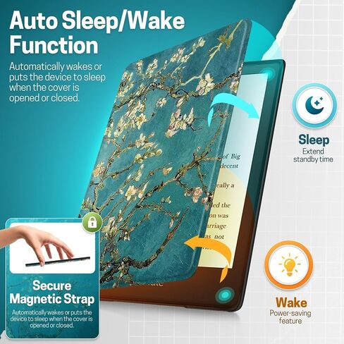 TNP Slim Kindle Case 6 Inch for 11th Generation 2024/2022, Almond Blossoms in Saudi Arabia