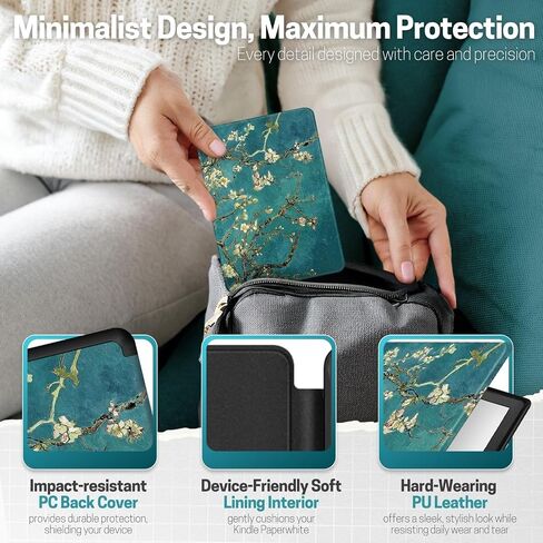 TNP Slim Kindle Case 6 Inch for 11th Generation 2024/2022, Almond Blossoms in Saudi Arabia