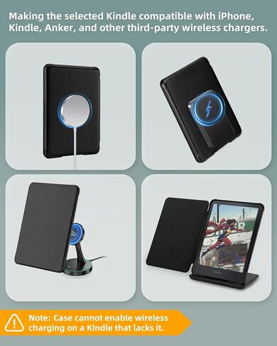 WALNEW Magnetic Case for 7" Kindle Paperwhite 12th Gen 2024 and Kindle Colorsoft Signature Edition, Compatible with iPhone MagSafe, for PopSockets Grip/Anker Wireless Charging Pads/Magnetic Stand in Saudi Arabia