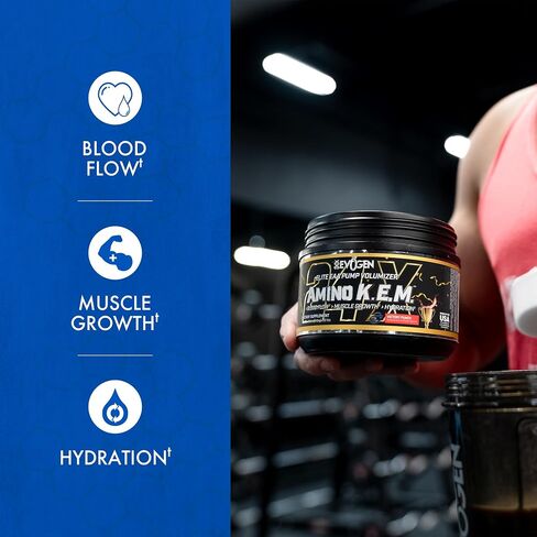 Evogen AminoKEM | Premium Essential Amino Acid, Nitric Oxide, Betaine anhydrous, S7, Recovery, volumizing, Pump Catalyst | Sour Watermelon in Kuwait