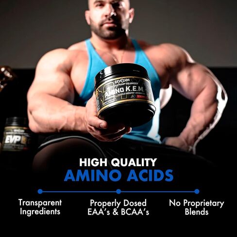 Evogen AminoKEM | Premium Essential Amino Acid, Nitric Oxide, Betaine anhydrous, S7, Recovery, volumizing, Pump Catalyst | Sour Watermelon in Kuwait
