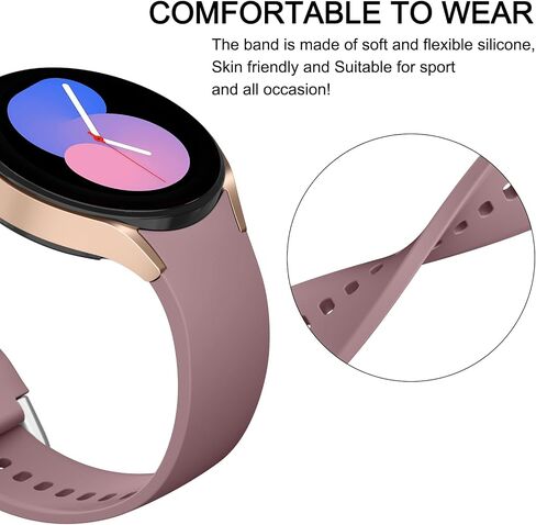 4 حزم نطاقات متوافقة مع Samsung Galaxy Watch 7 6 5 4 40mm 44mm/Watch 6 4 Classic/Watch 5 Pro/Active 2 Band ، حزام سيليكون 20 مم للنساء الرجال in Kuwait